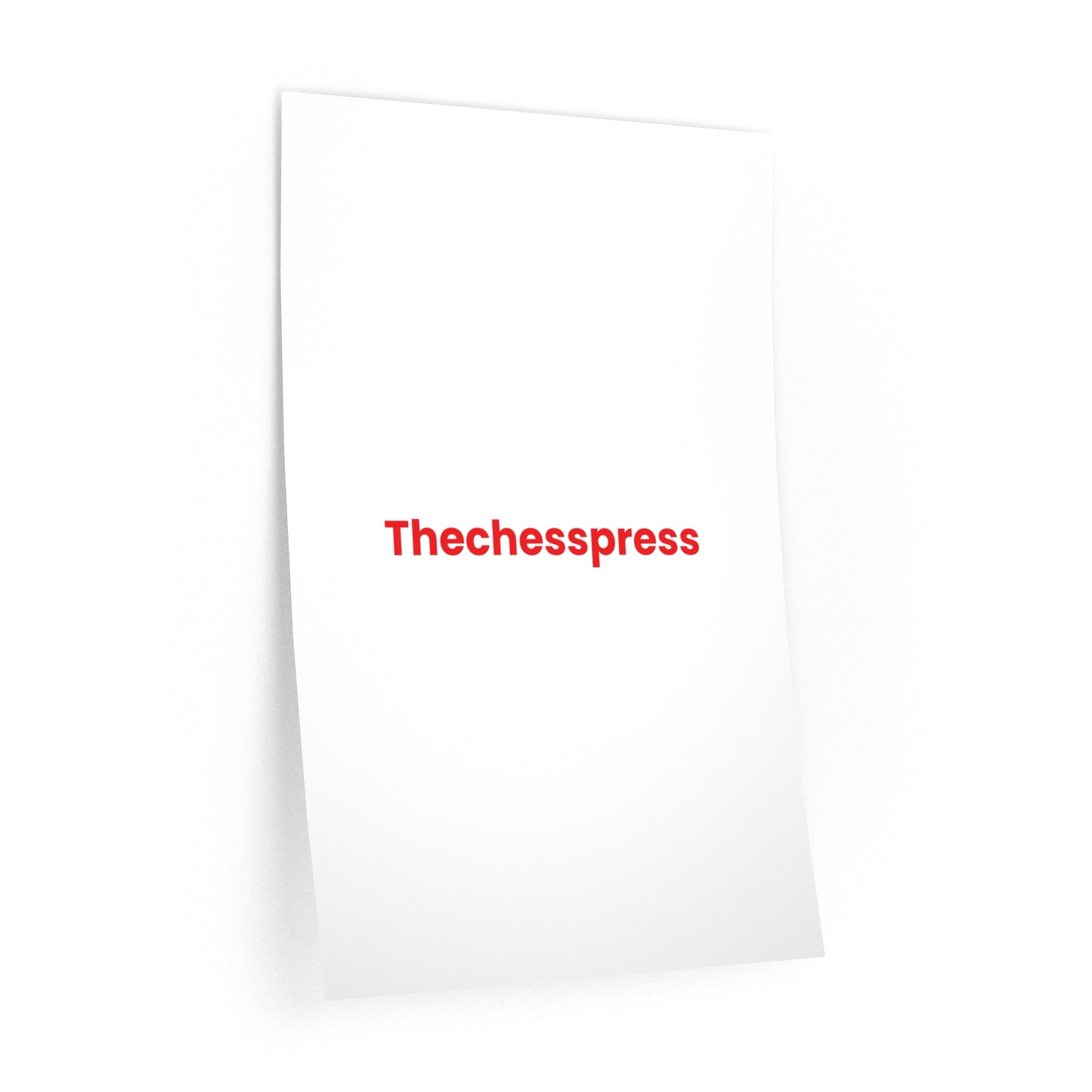 Thechesspress Red Logo Wall Decal — Minimalist Chess Brand Sticker for Rooms & Studios