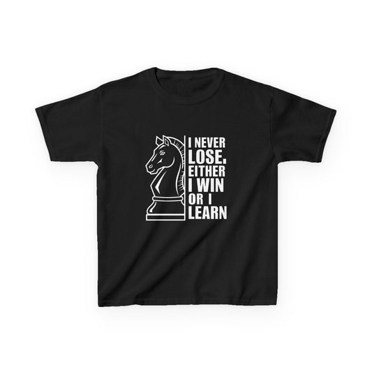 I Never Lose | Kids Chess Tshirt