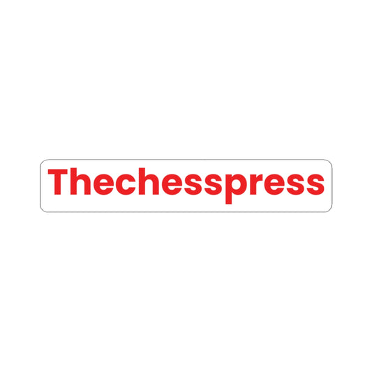 Thechesspress Logo Sticker — Red Text Kiss-Cut Sticker for Laptops & Gear